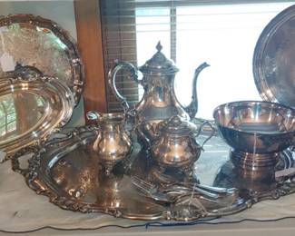 Gorgeous collection of silver plate serving pieces