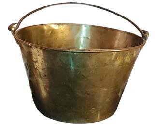1860's H.W. Hayden's Ansonia CT Brass Co
Brass Ash pail dates back to 1851 to 1860s a true antique. 
Stamped on the bottom
8 tall 14" wide