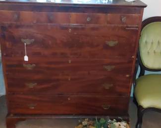 Large Early flame Stitch mahogany chest
Located in the parlor