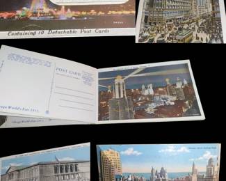1933 Chicago World's Fair postcard fold out 10 postcards in all. All present