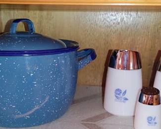 You need to show up here blue enamelware speckled pot