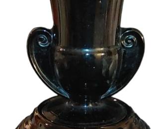 Art Deco.Black amethyst vase with stand