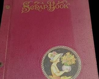 Beautiful leather bound antique scrapbook was hand-typed poems