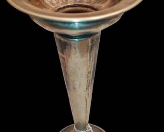 Electroplated nickel silver art nouveau trumpet vase