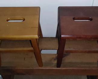 Vintage foot stools  with handles