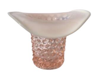 Early Fenton pink hobnail opalescent top hat