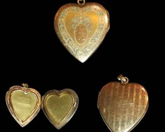 Vintage etched heart locket