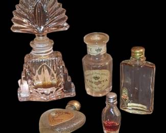 Collection of vintage perfume bottles