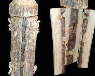 Handcrafted Nativity Tabletop Wooden Triptych Folk Art Folding Holy Family