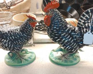 Rare Norcrest rooster and chicken are absolutely beautiful they do have very slight condition issues.. but you can't tell unless you look real close very detailed