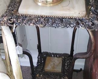 Cast iron marble plant stand