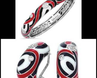 Belle Étoile's Vortice bracelet & matching earring sterling silver and enamel