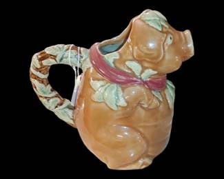 Wonderful Majolica pig pitcher