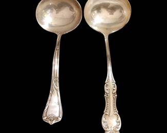 Fancy Antique Sterling plated Punch/ Soup ladles