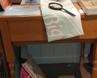 Singer sewing machine and cabinet works great