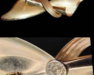 Mid-century modern 120th 12 karat Gold filled bow pin
