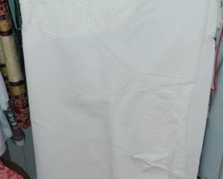 Battenberg lace tablecloth