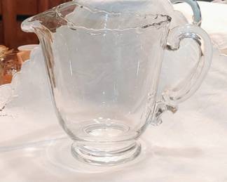 Fostoria lemonade and water pitcher with ice lip