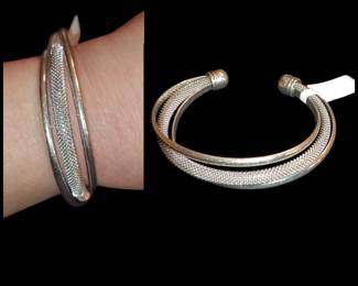 Sterling silver open cuff bracelet