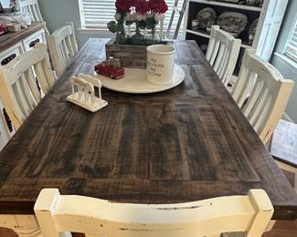 Awesome chunky dining table with 6 chairs 