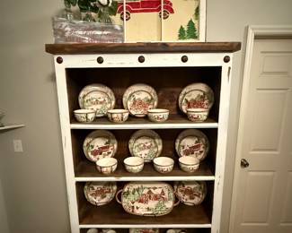 Another pretty piece open wall unit four shelves, two drawers, matches the server