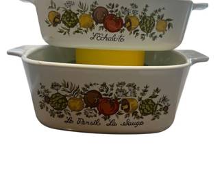 Two Vintage CorningWare Casserole Dishes