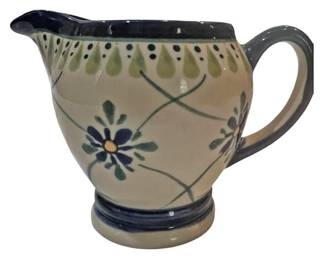 Polish Pottery Creamer Gingham Trellis