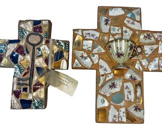 Pair of Mosaic Crosses