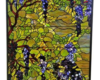 Tiffany Styled Wisteria Stained Glass Panel