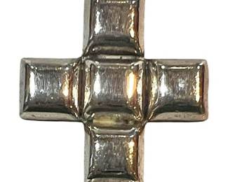 Beveled Squares 925 Sterling Cross