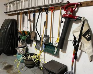 LAWN TOOLS, CAR TOP CARRIER, BLOWER & AL. EXTENSION LADDER