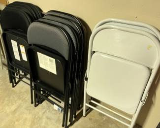 10 - FOLDING CHAIRS - 2 METAL & OTHERS ARE PADDED