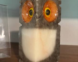 MARBLE OWL FIGURE