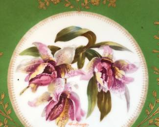Set of 4 hand painted French Limoges artist signed floral dishes