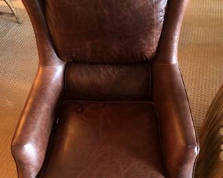 Pair of Arhaus leather chairs