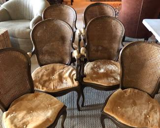 Set of 6 “Spain” chairs with cane backs all in good condition, includes four armchairs and two chairs without arms