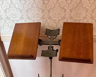 Cast Iron and Wood Antique Music or Book Stand 