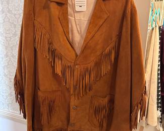 Western Leather Fringe Coat 