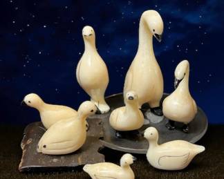 Small Inuit Carved Bird Figurines