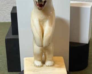 Paul Nattanguk Signed Polar Bear Carving