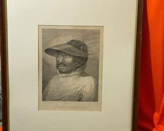 John Webber Engraving Titled A Man of Oonalashka