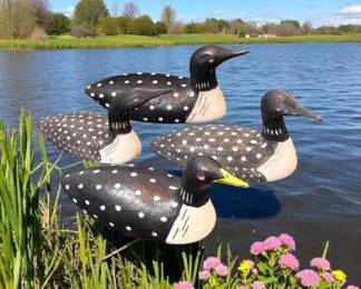 Charles M Kokuluk Loon Carvings