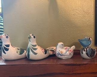 Colorful ceramic birds