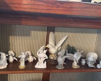 Ceramic and porcelain birds