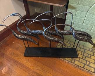 Metal Ibis sculpture