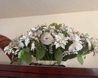 Vintage floral attangement from shells ..custom made