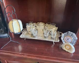 tea sets/ clocks