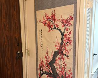 hand painted Asian scroll