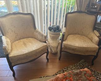 pair of french arm chairs