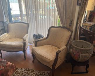 Pair of French style arm chairs